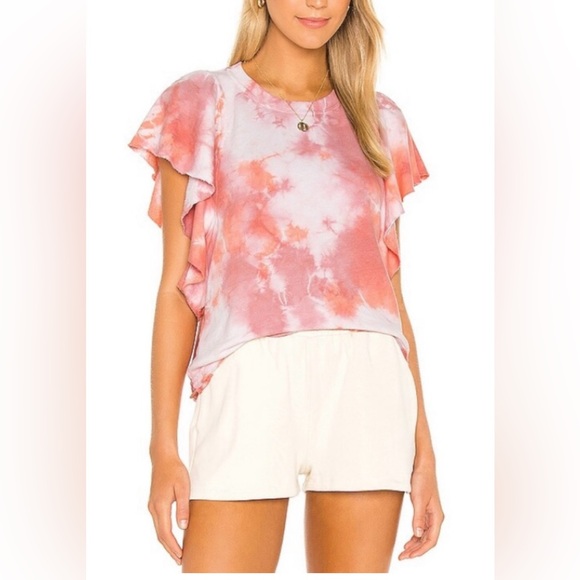 Michael Stars NWT Ariana Ruffle Tie Dye Top - Picture 1 of 4